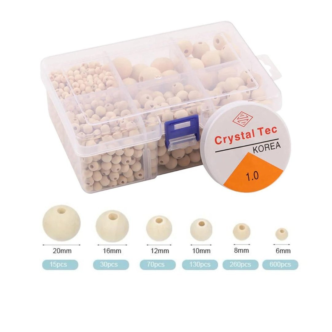 Kit de cuentas de maderas de diversas medidas