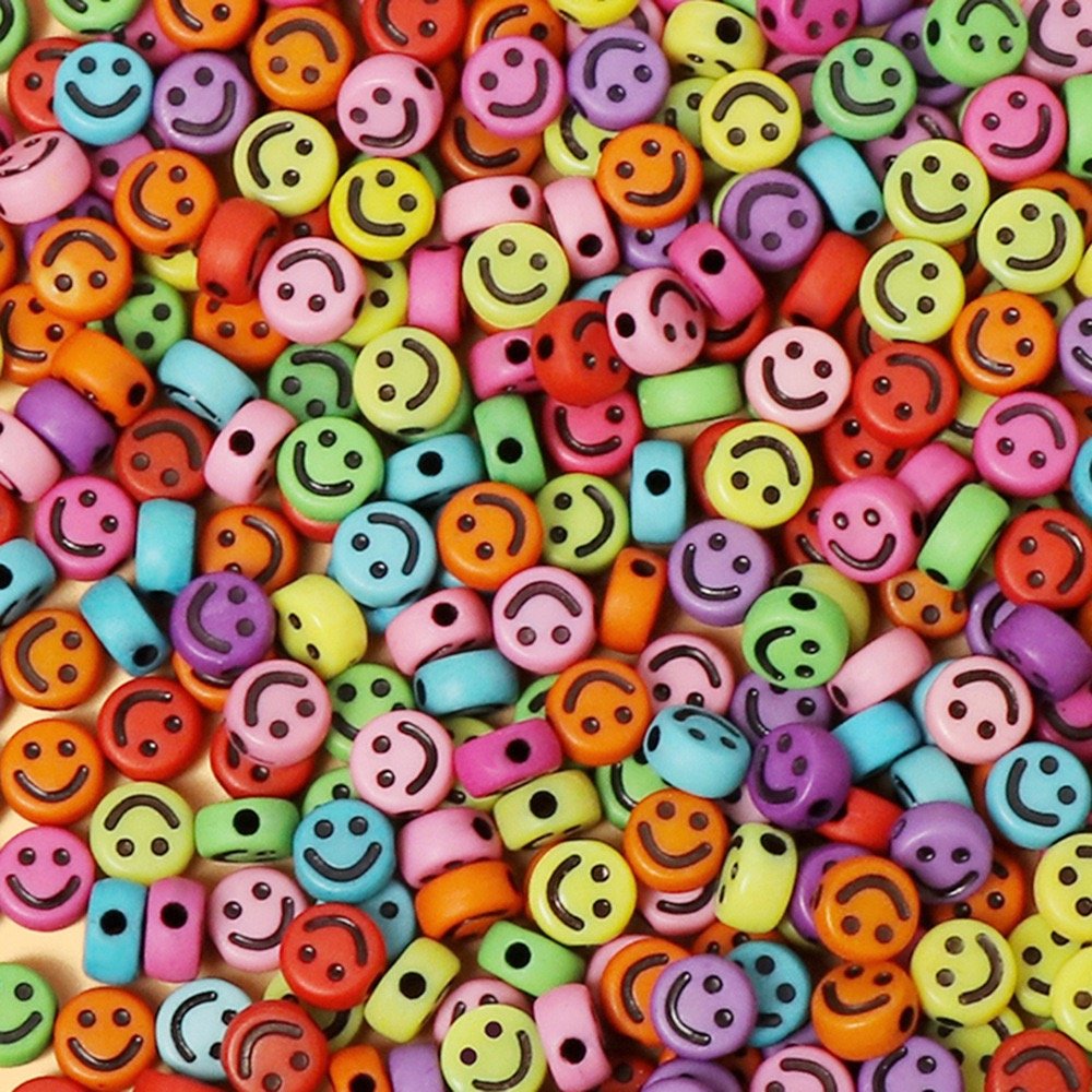 Cuentas Multicolor De Carita Feliz - 50 gramos