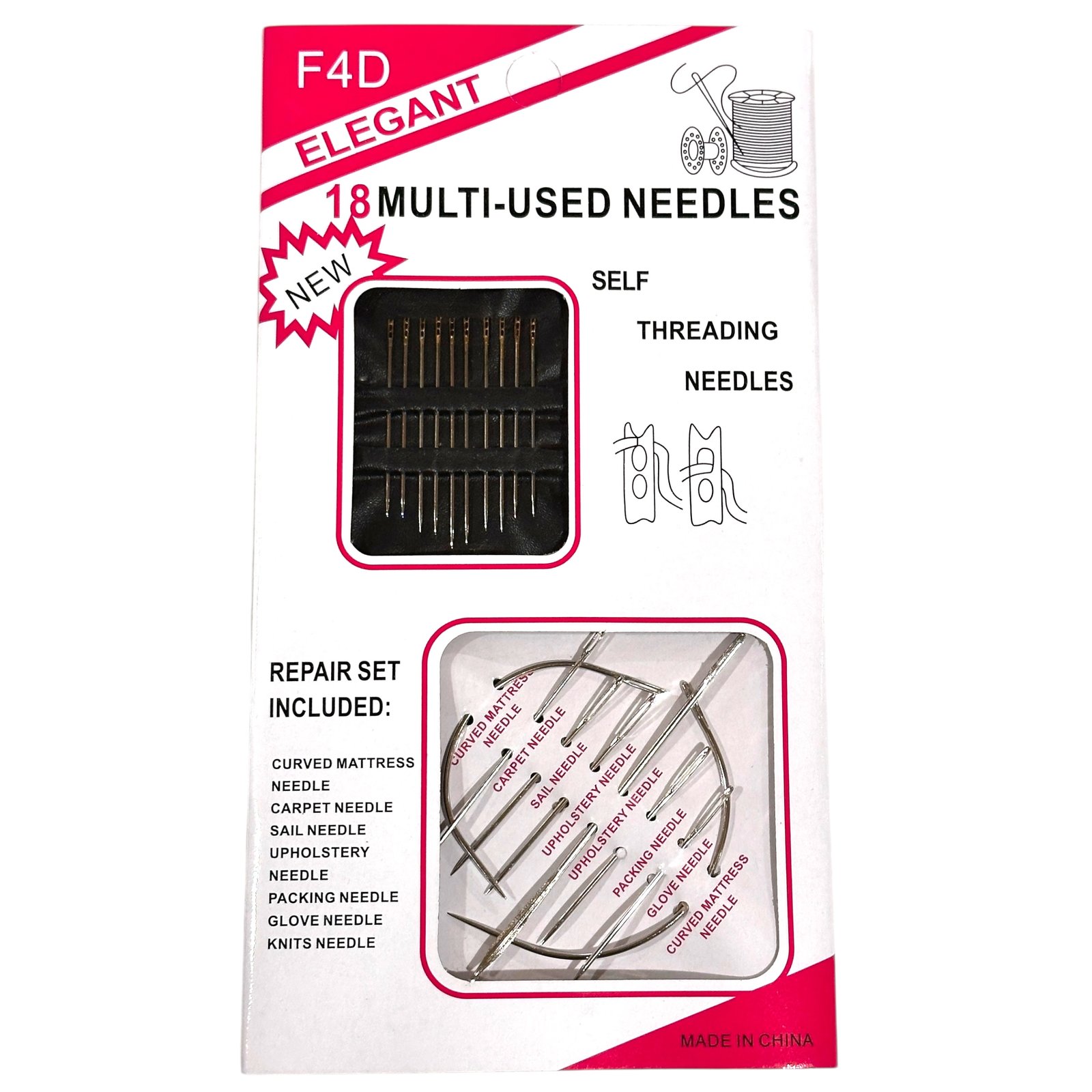 Set de Agujas Multiuso F4D - 18 unidades