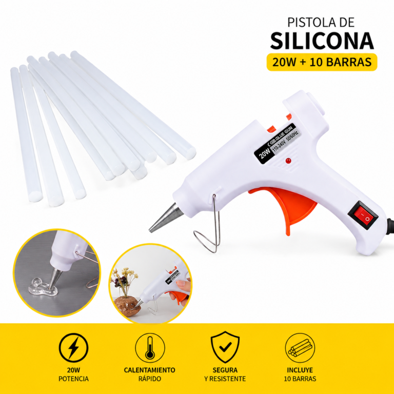 Pistola de Silicona + 10 barras de Silicona